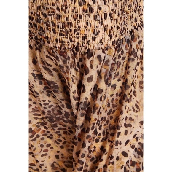 ML Monique Lhuillier Leopard Animal Print Crepe de Chine Mini Dress Long Sleeve - Picture 3 of 15